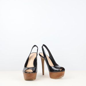 Jessica Simpson black glossy stilettos